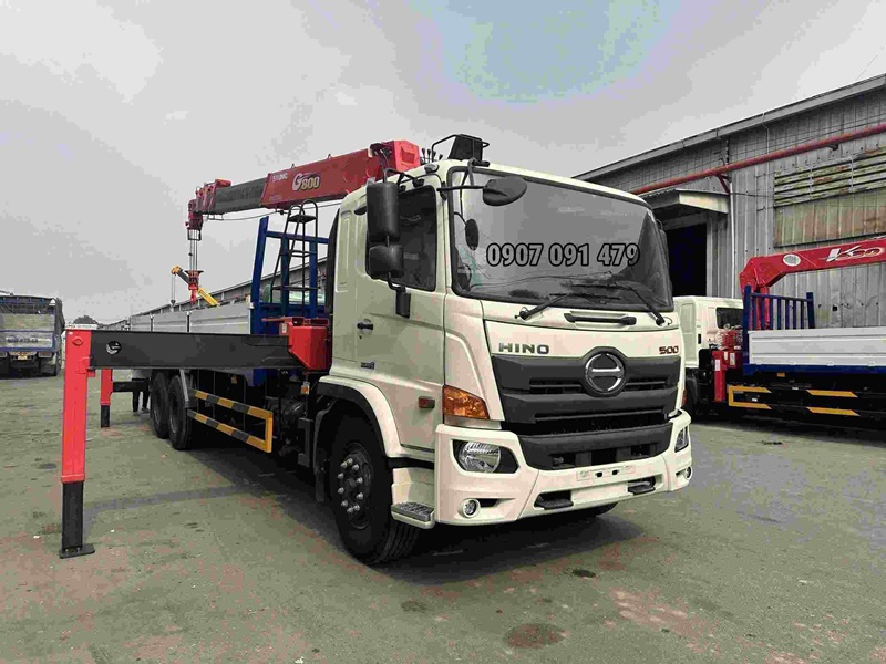 Hino 3 Chân Gắn Cẩu Unic 8 Tấn 5 Khúc URG805