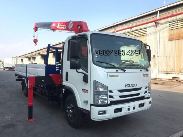 Isuzu NPR350 Gắn Cẩu Unic 3 Tấn 5 Khúc